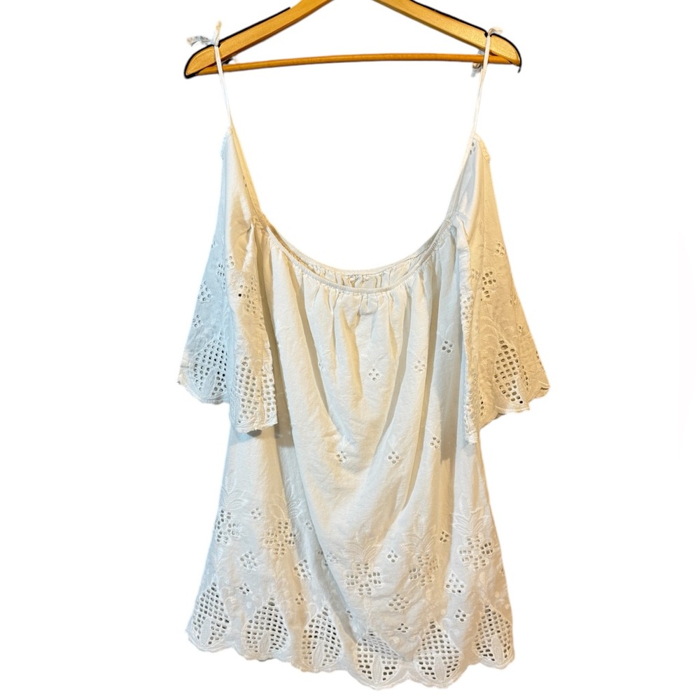 Lulus White Eyelet Lace Cut Out Off Shoulder Mini Dress | Women’s S